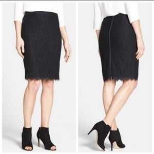 Pre-owned Diane Von Furstenberg Scotia Lace Skirt, Size 0, Black
